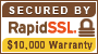 Secured by Rapid SSL $10000 warranty